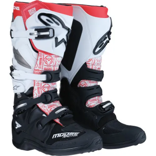 Moose Racing Tech 7 Mx Boots - Black/White/Red