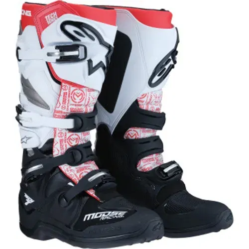 NEW! Moose Racing Tech 7 Mx Boots - Black/White/Red