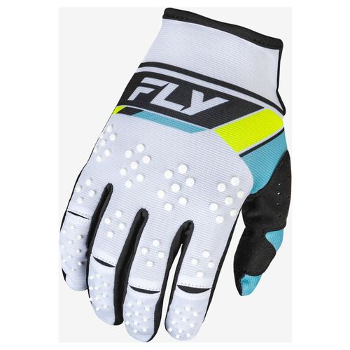Fly Racing Kinetic Prix Gloves - White/Black/Hi-Vis
