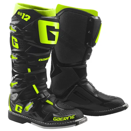NEW! Gaerne SG12 MX Boots - Black/Flo Yellow