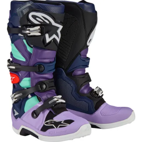 NEW! Alpinestars Limited Edition Imperial Tech 7 Boots - Purple/Blue/Black
