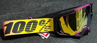 100% Armega Goggles - Yellow/Pink 