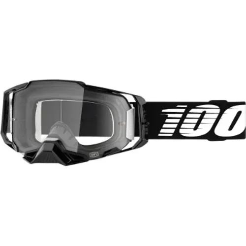 100% Armega MX Goggles - Black w/ Clear Lens