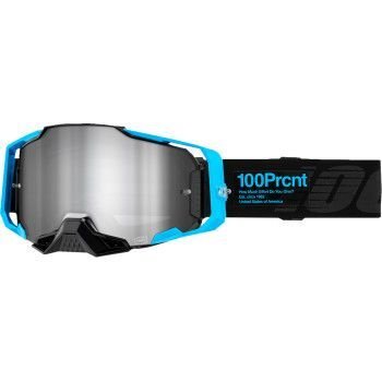 100% Armega Mx Goggles - Barely 2 w/ Silver Mirror Lens