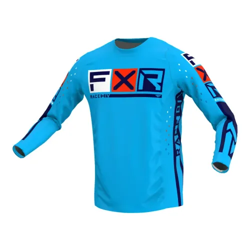 FXR Podium Pro LE MX Jersey - Cyan/Red/Navy - Small