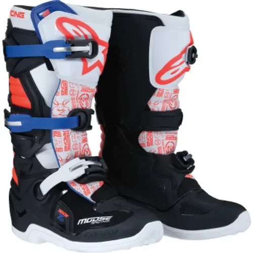 Alpinestars/Moose Racing Tech 7s Youth Boots - Black/White/Red/Blue