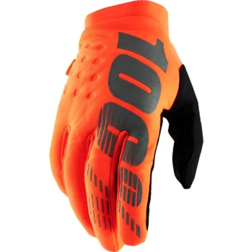 100% Brisker Cold Weather Gloves - Flo Orange