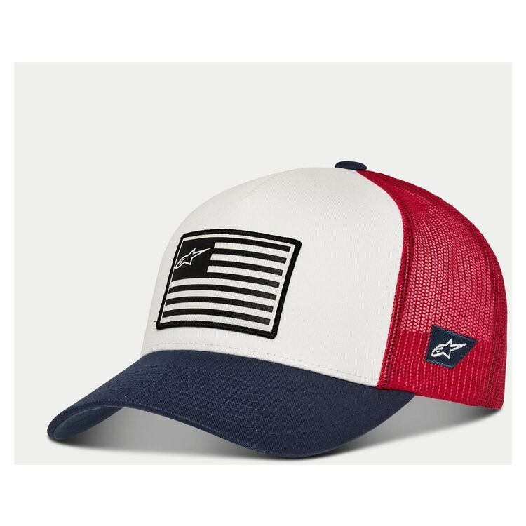 Alpinestars Flag Snapback Hat - White/Navy/Red