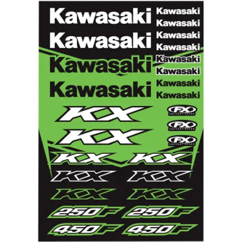 Factory Effex Sticker Sheet - Kawasaki KX