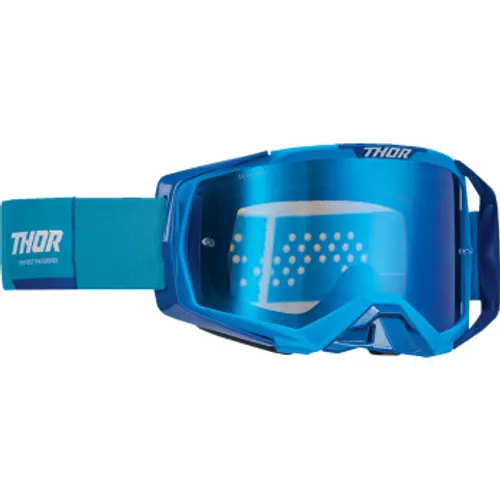 Thor Activate MX Goggles - Blue/White w/ Mirror Blue Lens