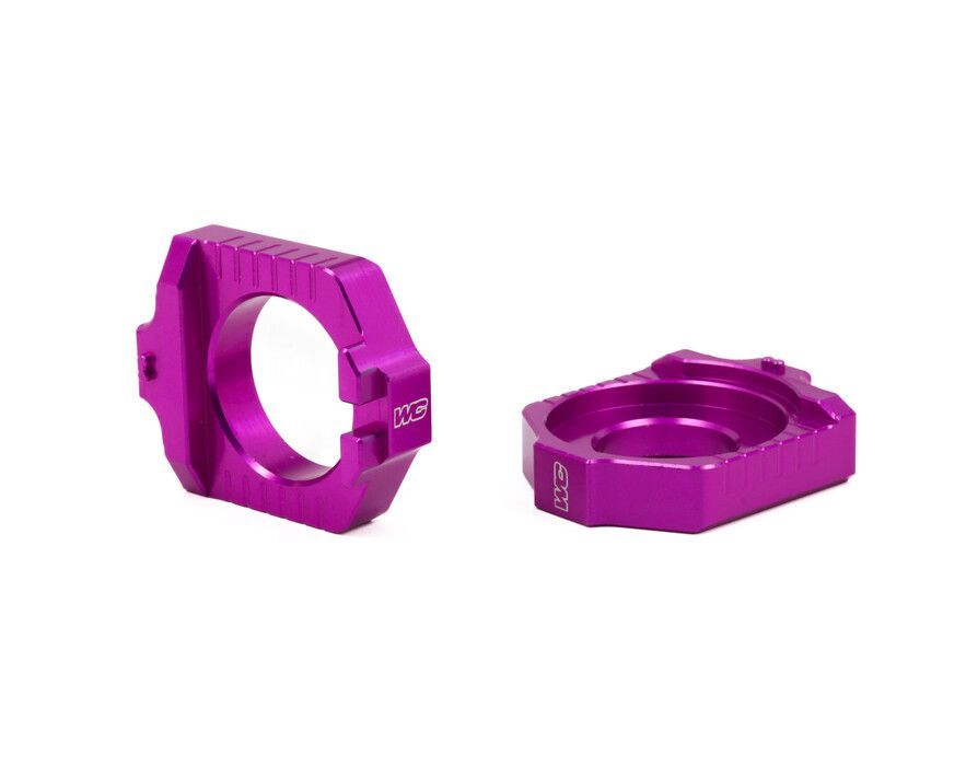 Works Connection Elite Axle Blocks - Purple - 2023-2025 KTM 250SXF / 450SXF