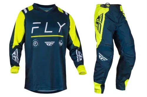 Fly Racing F-16 Gear Combo - Navy/Hi-Vis/White