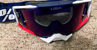 100 goggles red white and blue top