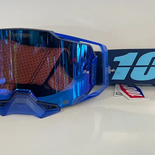 100% Armega Goggles - Coupe w/ HiPer Blue Mirror Lens