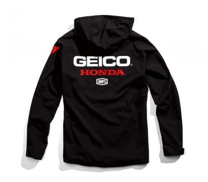 100% Geico Honda Kappa Hooded Team Jacket - Black / Medium