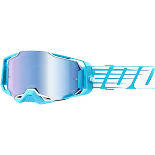 SALE! 100% Armega MX Goggles - Oversized Sky Blue w/ Mirror Lens
