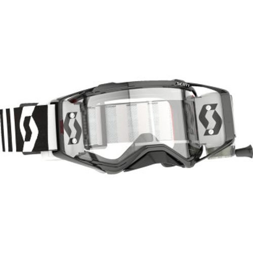 Scott Prospect WFS Roll Off Goggles - Racing Black/White w/ Clear Lens