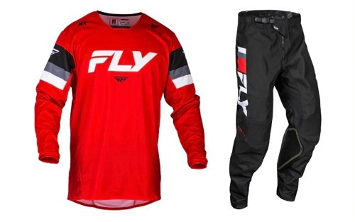 Fly Racing Youth Kinetic Prix Gear Combo - Red/Grey/White