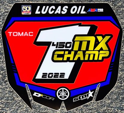 Eli Tomac 2022 MX Champ Front Number Plate Decal