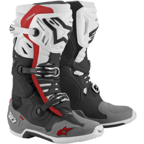 Alpinestars Tech 10 Supervented MX Boots - Black/White/Gray/Red - Size 9