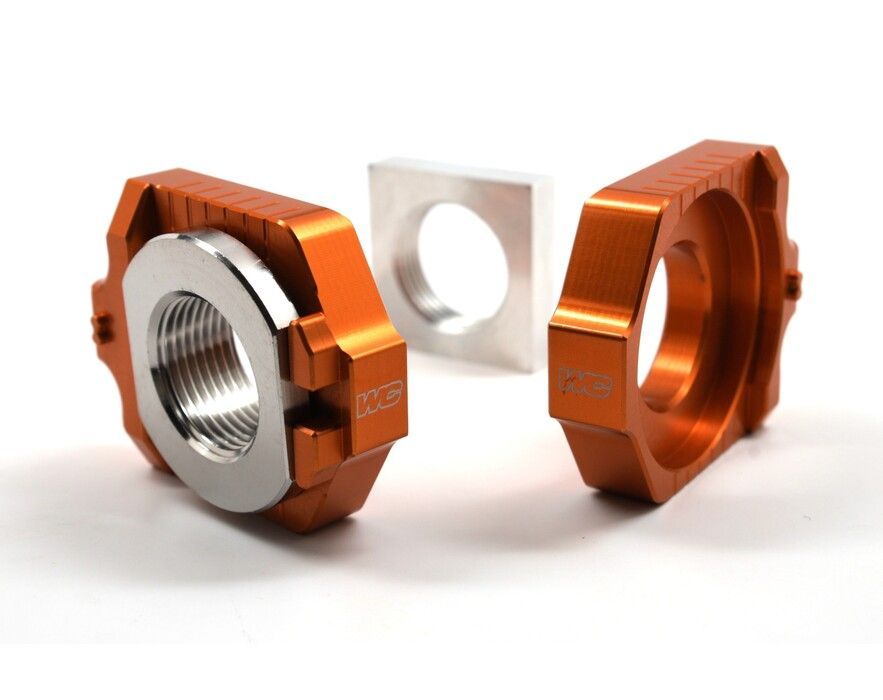 Works Connection Elite Axle Blocks - Orange - 2023-2025 KTM 250SXF/350SXF/450SXF