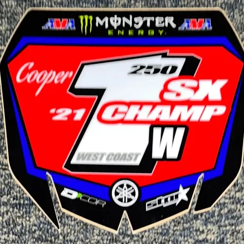 Justin Cooper 2021 SX West Coast Champ Front Number Plate Decal