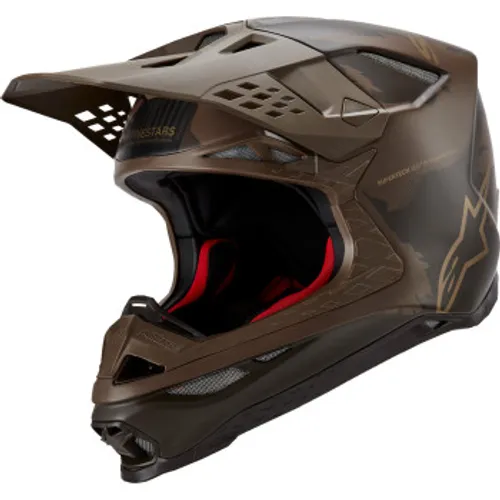 SALE! Alpinestars Supertech SM10 Squad Helmet - Brown/Gold - Large