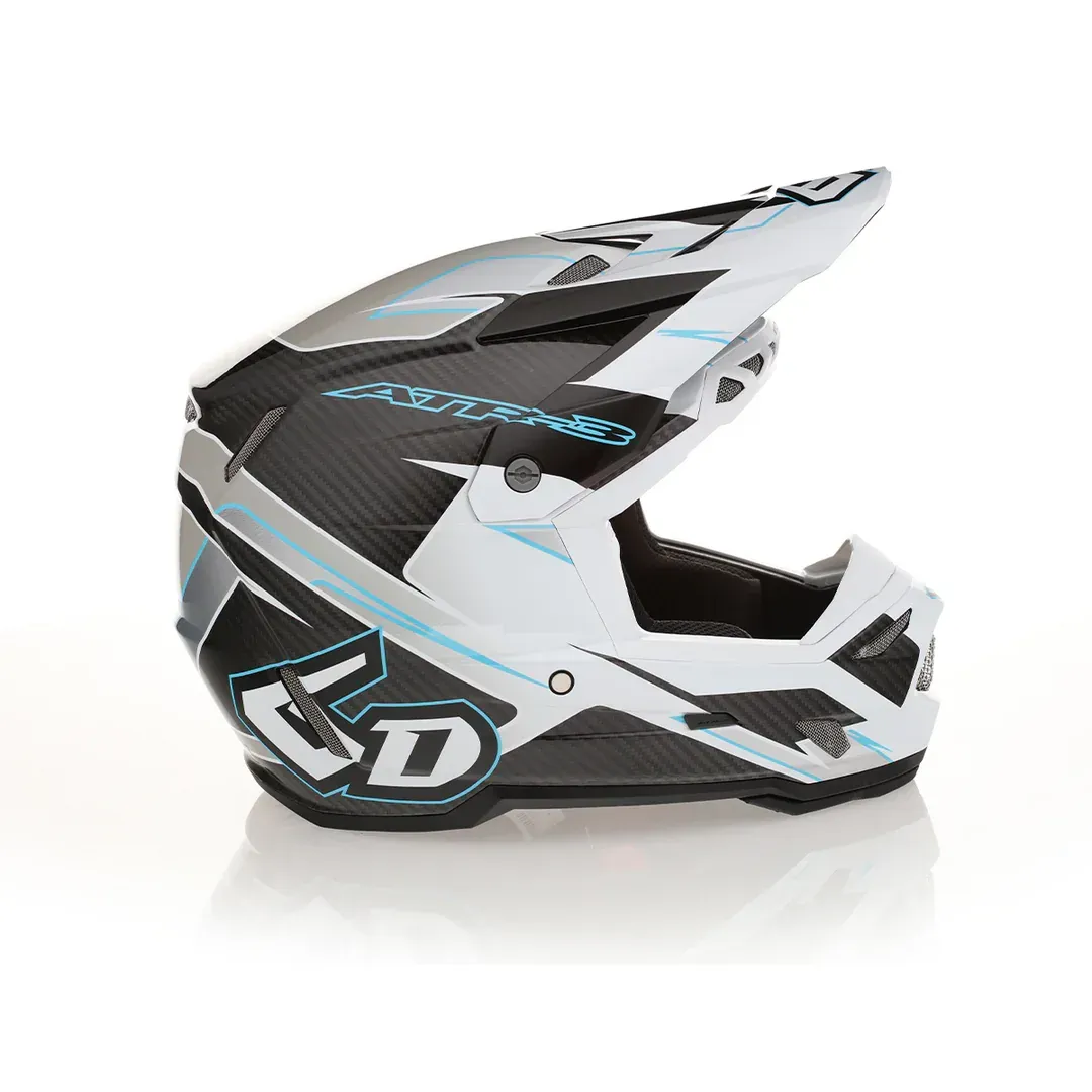 6D ATR-3 Reflex Helmet - Gloss White/Cyan