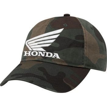 Honda Curved Bill Hat - Woodland Camo/White