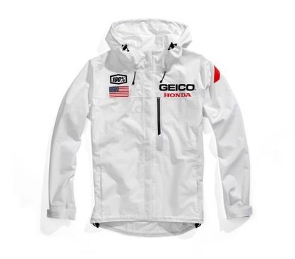 100 Geico Honda Kappa Hooded Team Jacket White Medium