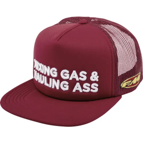 FMF Mixing Gas & Hauling Ass Snapback Hat - Red