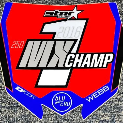 Cooper Webb 2016 SX West Coast Champ Front Number Plate Decal