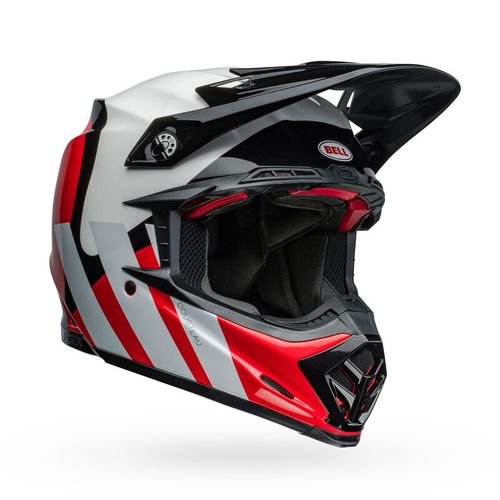 Bell Moto-9S Flex Helmet - Hello Cousteau Stripes - White/Red