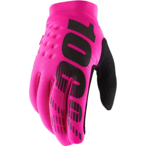100% Brisker Cold Weather Gloves - Neon Pink
