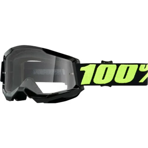 100% Strata 2 MX Goggles - Upsol w/ Clear Lens