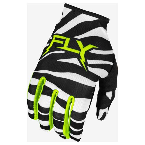 2024 Fly Racing Lite Uncaged Gloves - Black/White/Neon Green