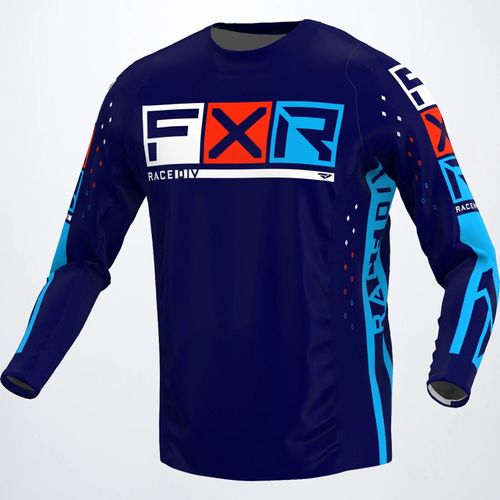 FXR Podium Pro LE MX Jersey - Navy/Cyan/Red - XL