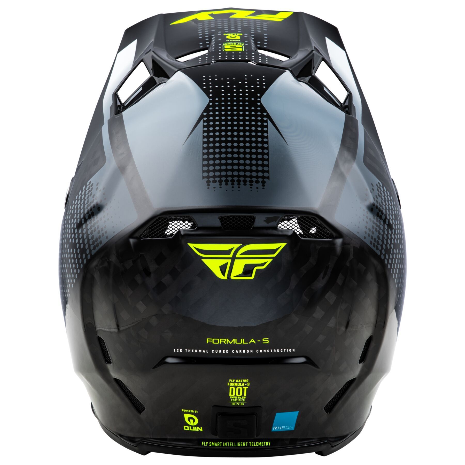 Fly Racing Youth Formula S Carbon Helmet - Black Carbon/HiVis - Youth Large