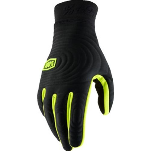 100% Brisker Xtreme Cold Weather Gloves - Black/Flo Yellow
