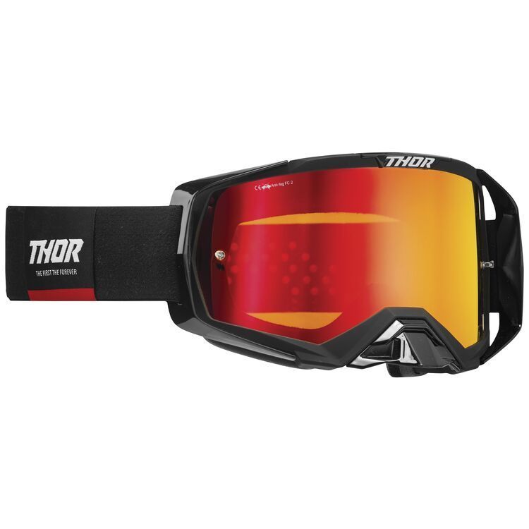 Thor Activate MX Goggles - Black/Red w/ Mirror Lens