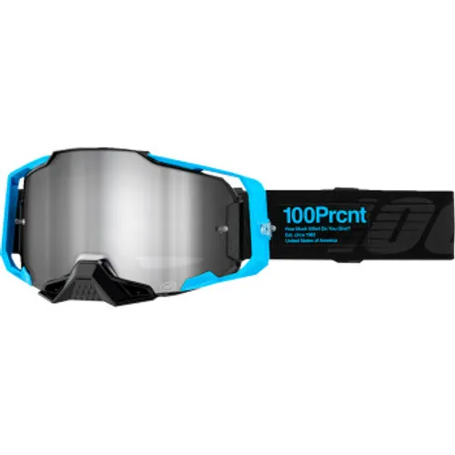 100% Armega Mx Goggles - Barely 2 w/ Silver Mirror Lens