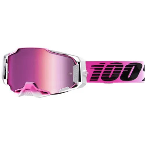 100% Armega MX Goggles - Harmony w/ Pink Mirror Lens