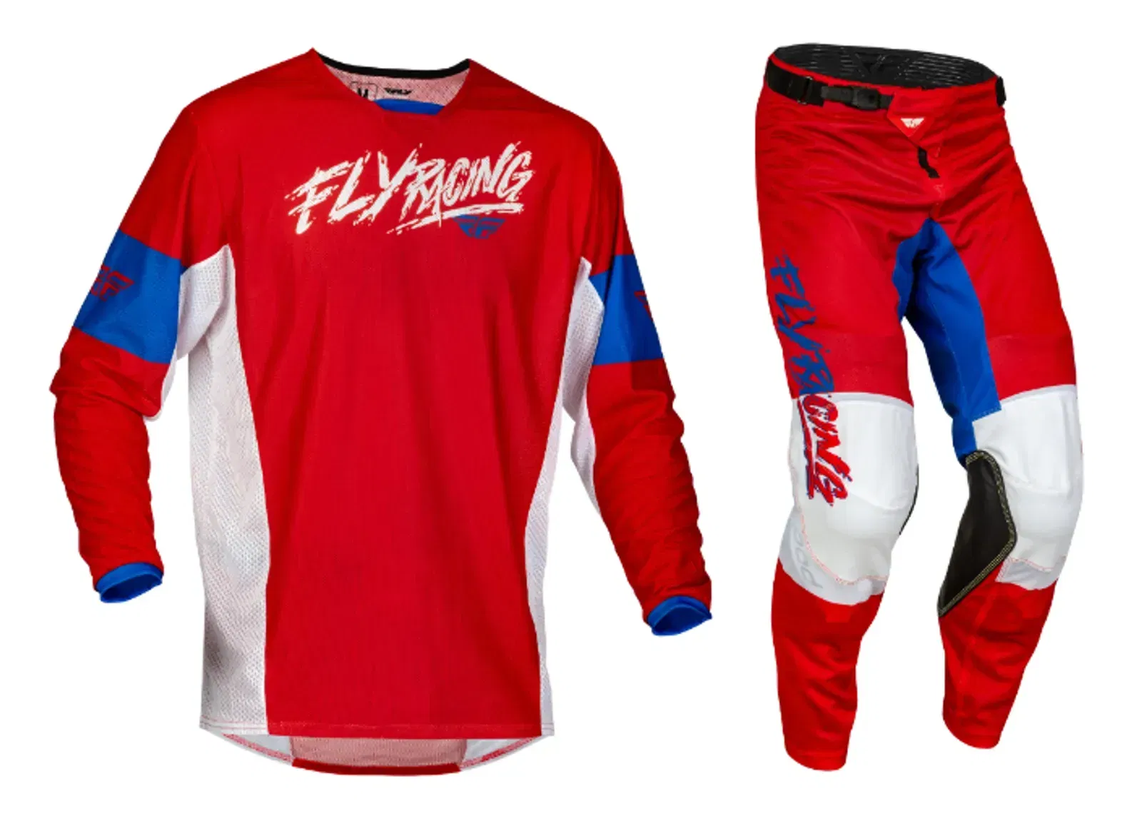 Fly Racing Youth Kinetic Mesh Khaos Gear Combo - Red/White/Blue