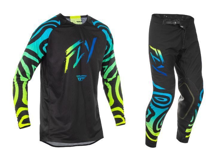 Fly Racing Evolution DST Zen Gear Combo - Black/Blue/Hi-Vis