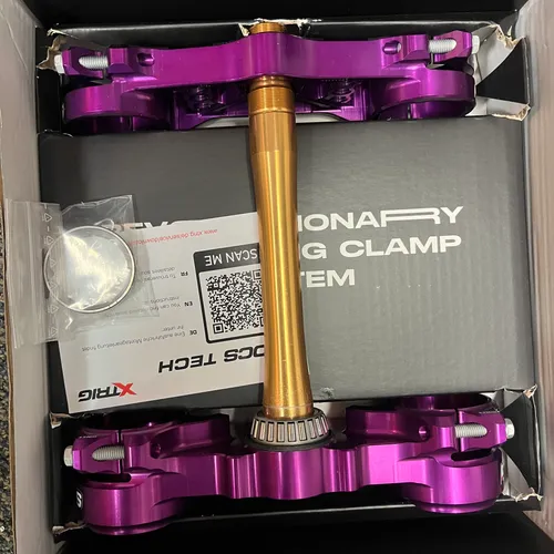 XTRIG ROCS Triple Clamps - 22mm / Purple - Yamaha YZ250F/YZ450F