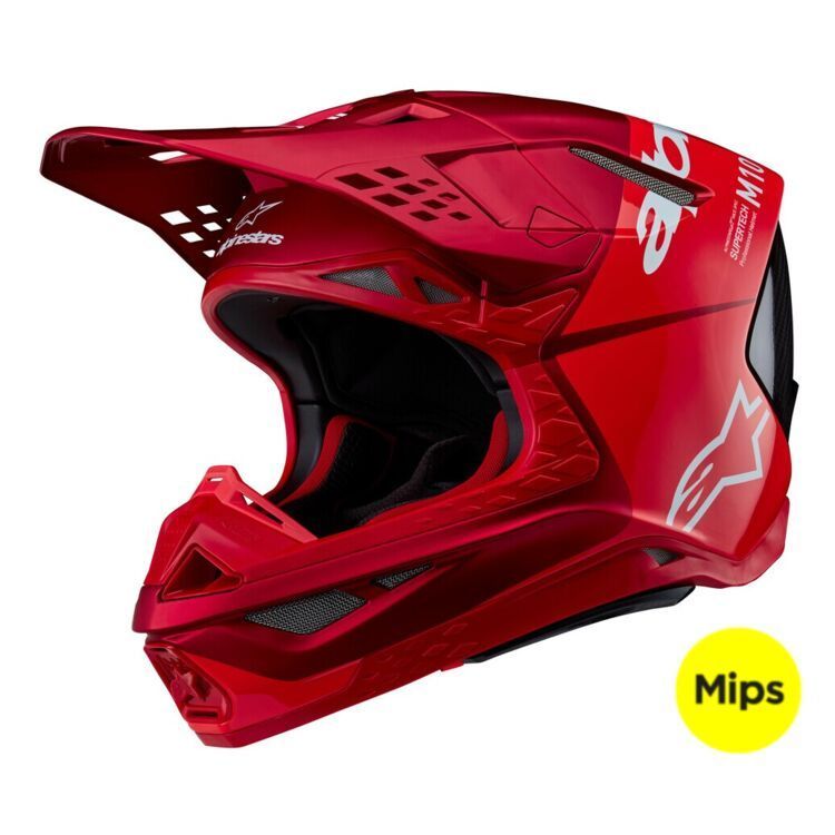 Alpinestars Supertech M10 Flood MX Helmet - Red Fluo/Red - Medium