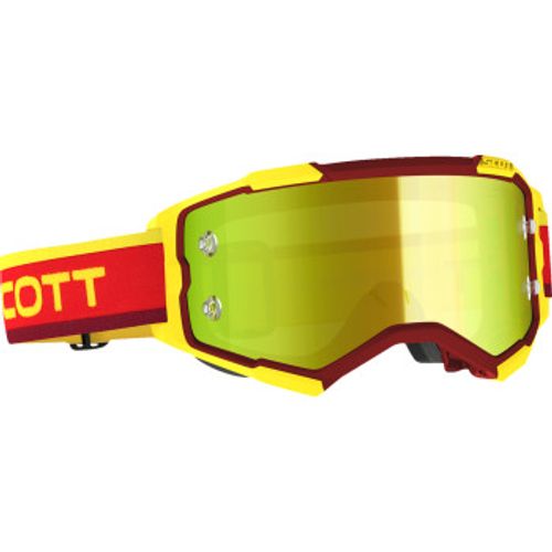 Scott Fury MX Goggles - Retro Red/Yellow w/ Yellow Works Lens