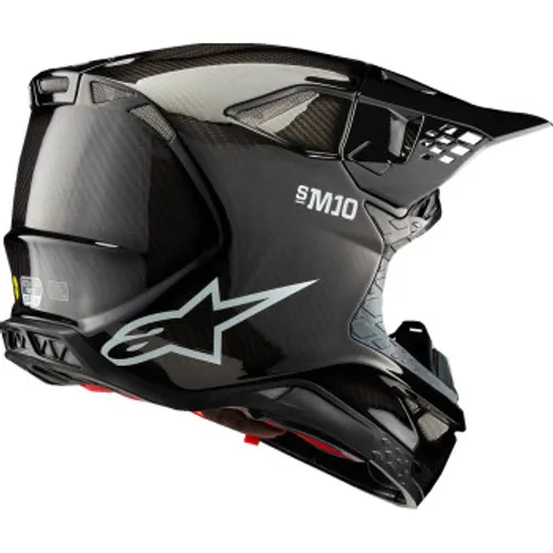 New! Alpinestars Supertech M10 Solid MX Helmet - Gloss Black Carbon