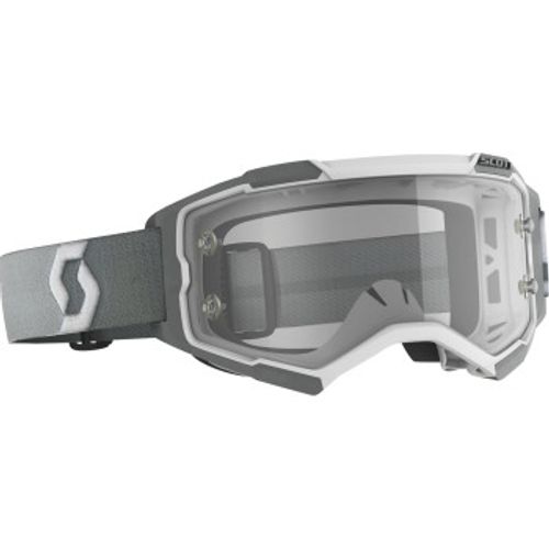 Scott Fury MX Goggles - White/Gray w/ Clear Lens