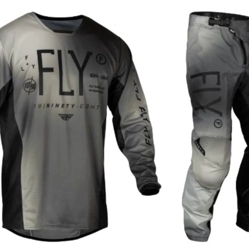 Fly Racing Youth Kinetic Prodigy Gear Combo - Black/Light Grey